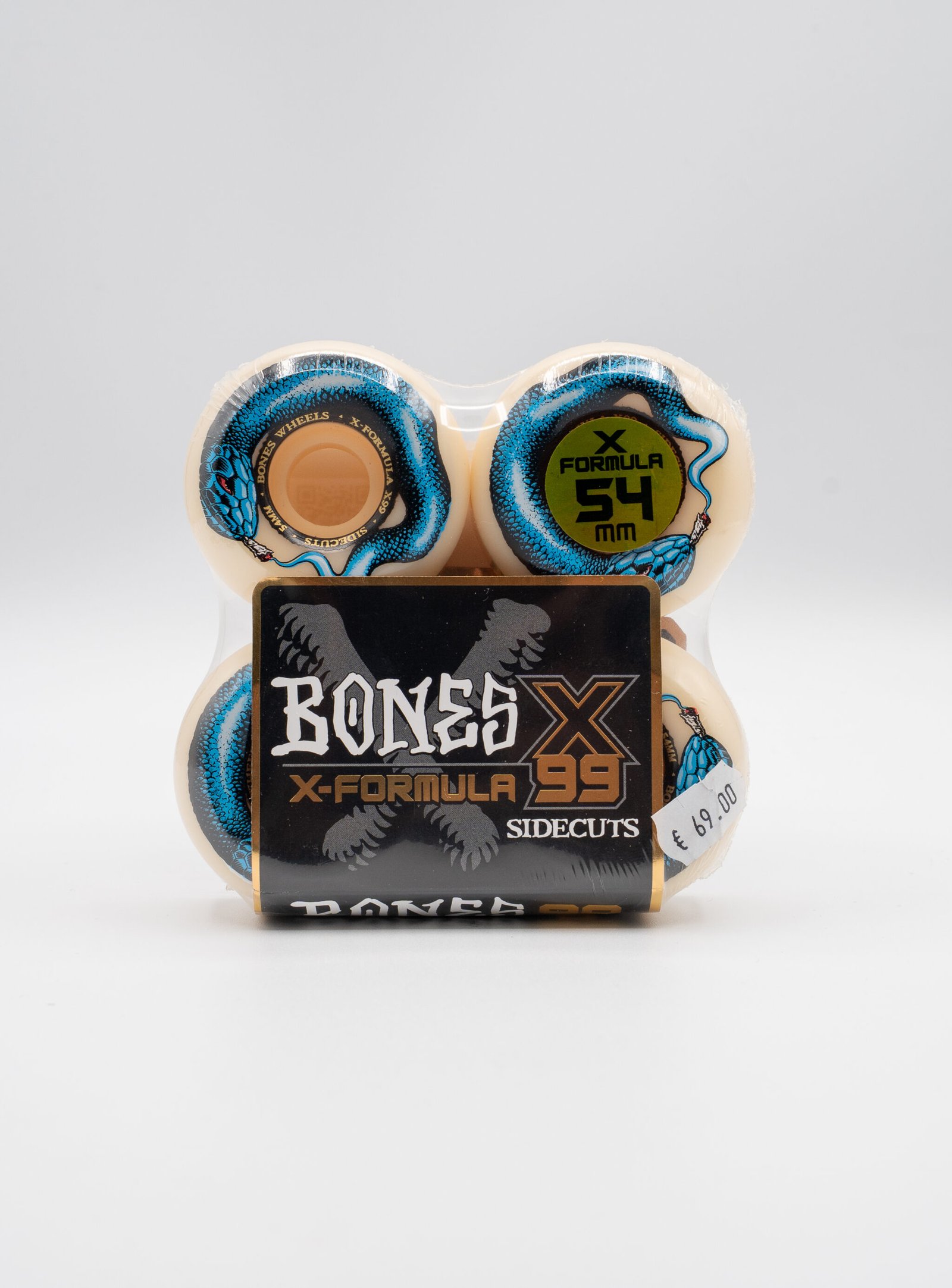 BONES WHEELS (JEU DE 4) XF 54MM V5 99A SMOKING SNAKE SIDECUT