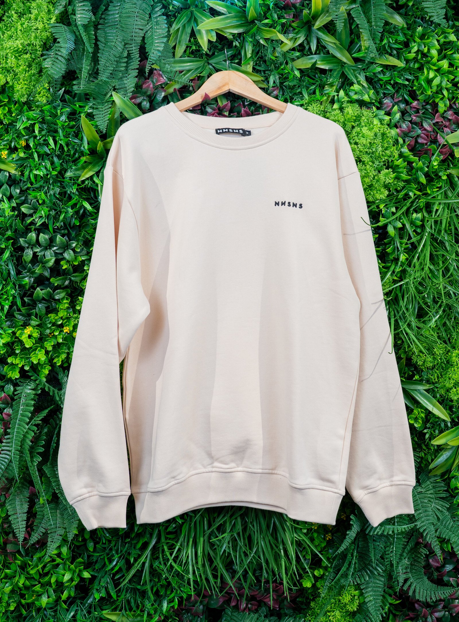 NONSENSE SWEAT CREW SCRIPT EMBROIDERED OFF WHITE