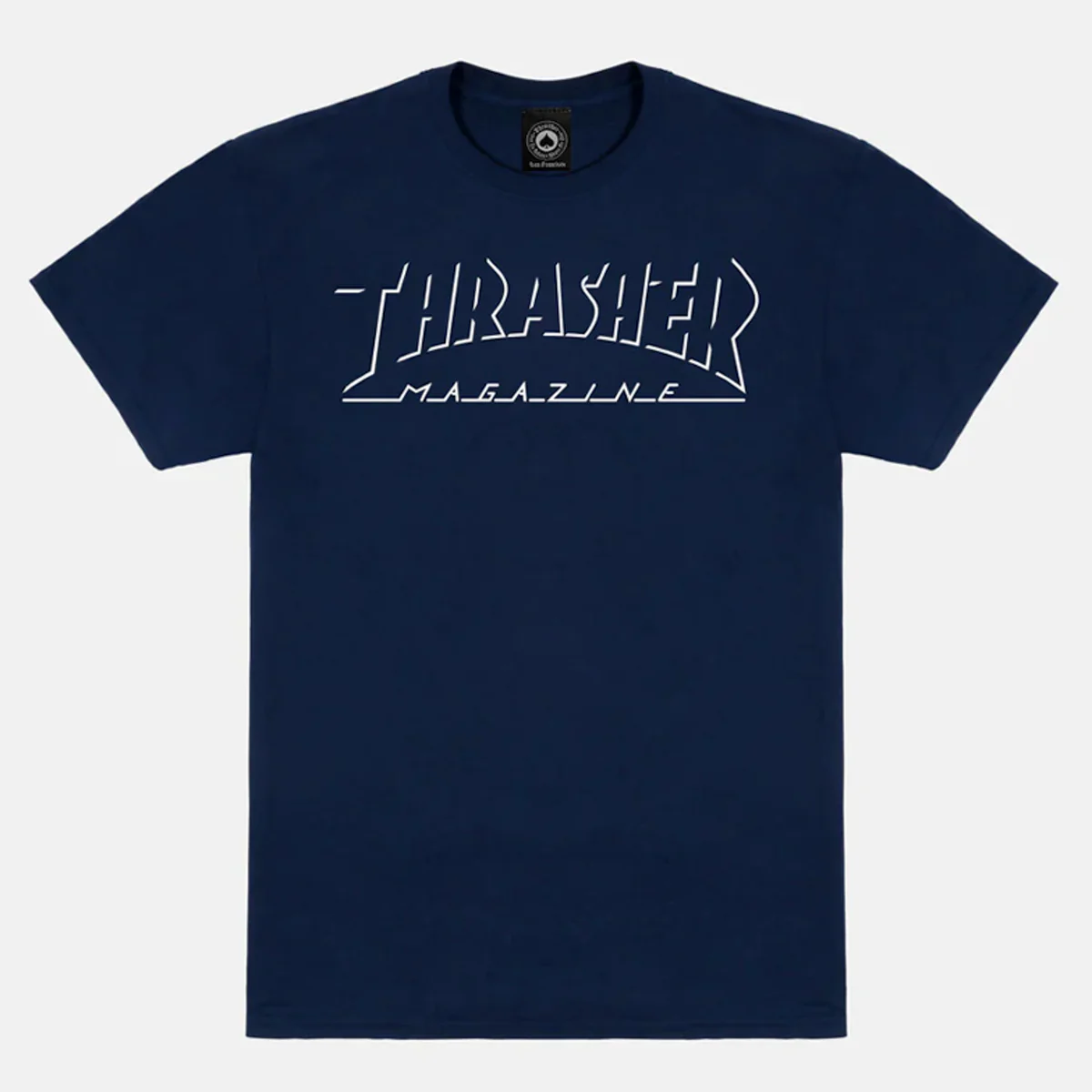 THRASHER T-SHIRT SHADOW MAG LOGO NAVY