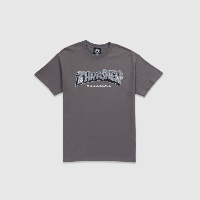 THRASHER T-SHIRT DISCO BY SPANKY CHARCOAL